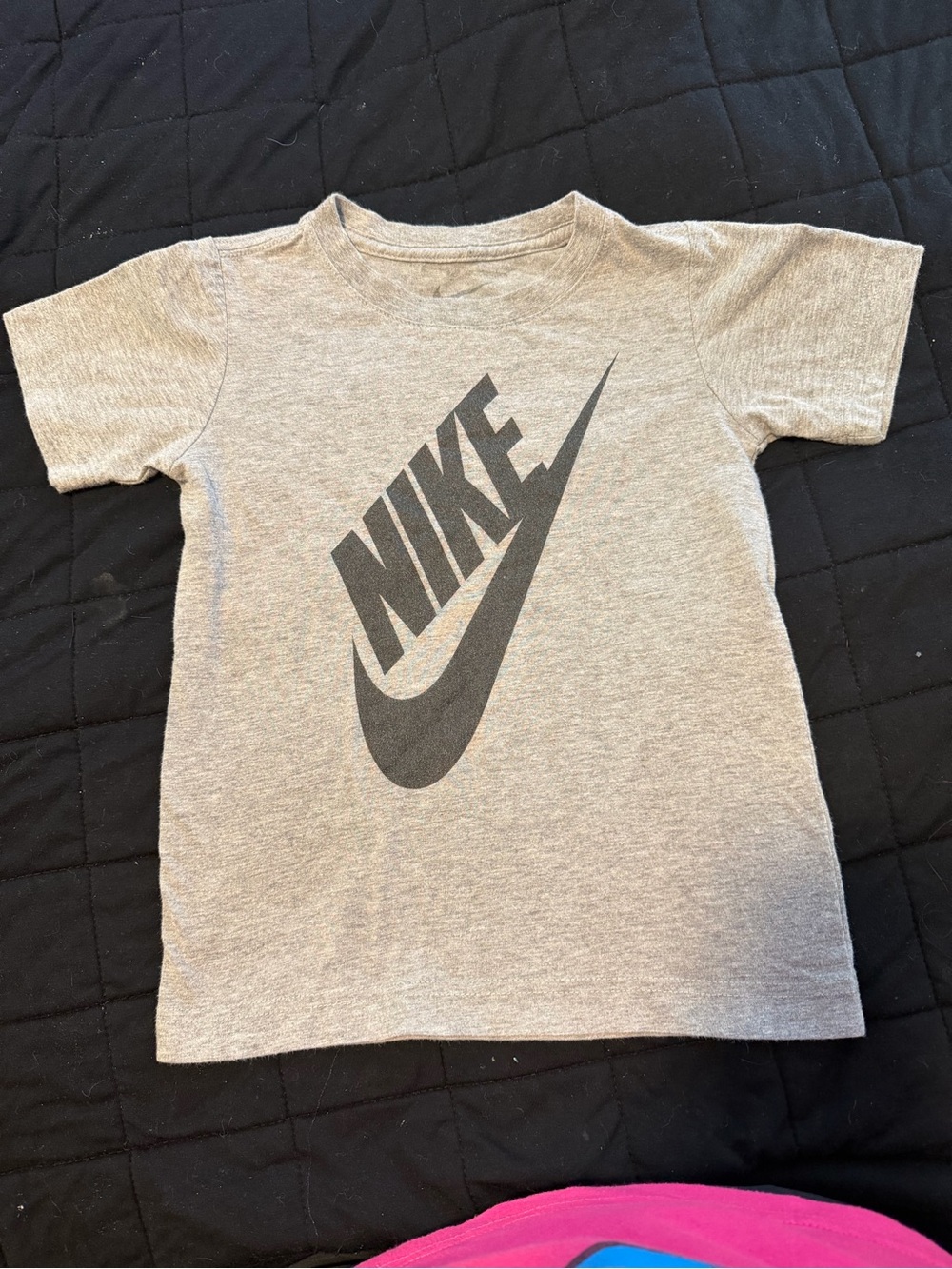 Nike Kids Gray Tee with Black Swoosh
